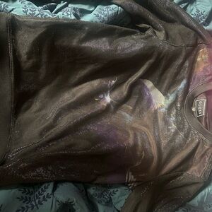 Guess Black and Purple Graphic Sweatshirt